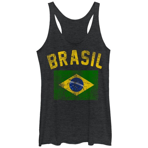 Women_s Lost Gods Brasil Flag Racerback Tank Top