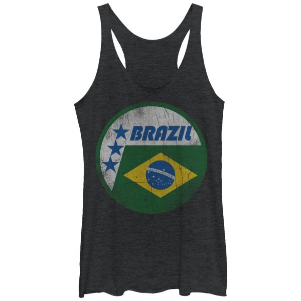 Women_s Lost Gods Brazil Flag Circle Racerback Tank Top