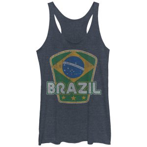 Women_s Lost Gods Brazil Flag Stars Racerback Tank Top