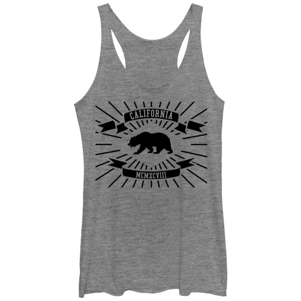 Women_s Lost Gods California Flag Roman Numerals Racerback Tank Top