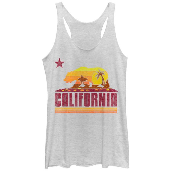 Women_s Lost Gods California Flag Surf Racerback Tank Top