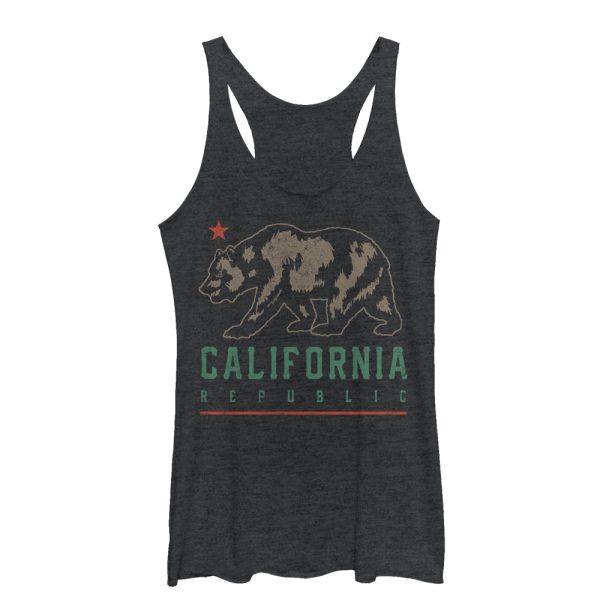 Women_s Lost Gods California Republic Bear Shadow Racerback Tank Top