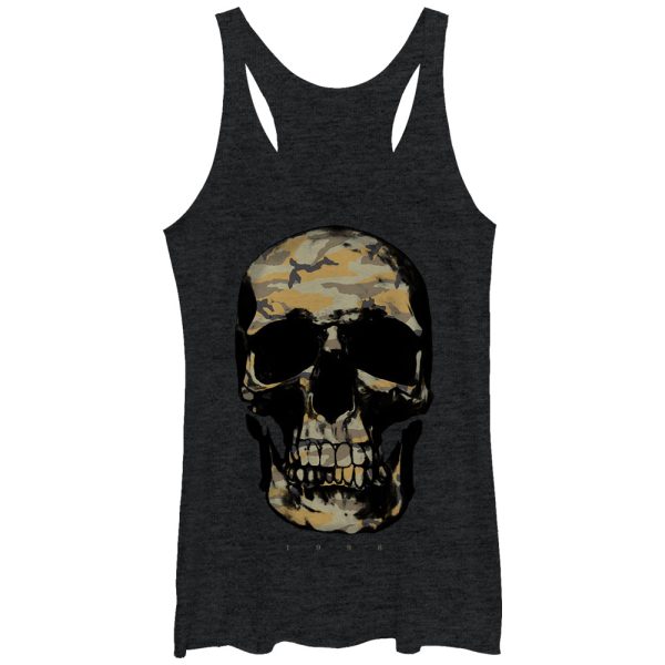 Women_s Lost Gods Camouflage Print Skull Racerback Tank Top