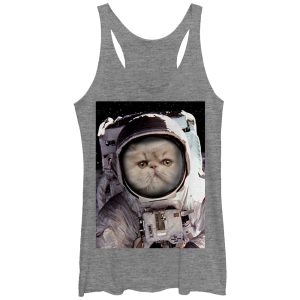 Women_s Lost Gods Cat Astronaut Racerback Tank Top