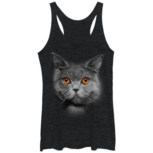 Women_s Lost Gods Cat Face Racerback Tank Top