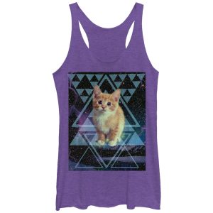 Women_s Lost Gods Cat Trance Racerback Tank Top