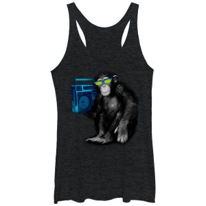 Women_s Lost Gods Chimpanzee Boombox Racerback Tank Top