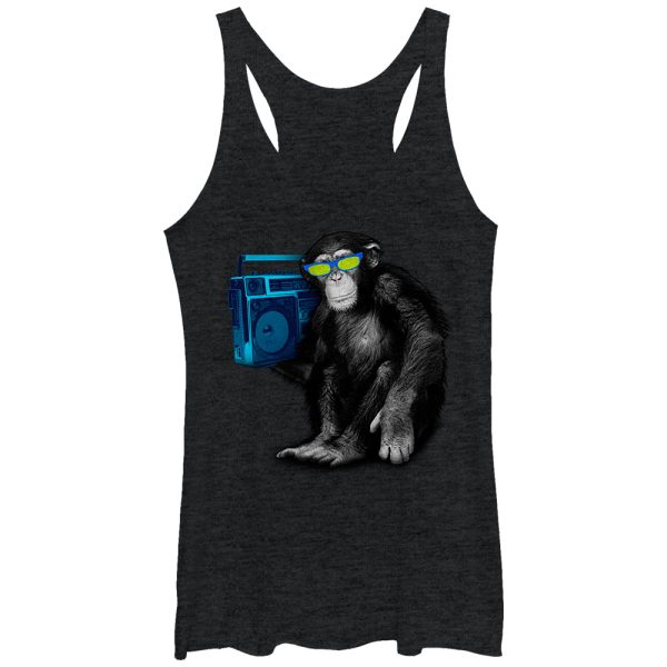 Women_s Lost Gods Chimpanzee Boombox Racerback Tank Top