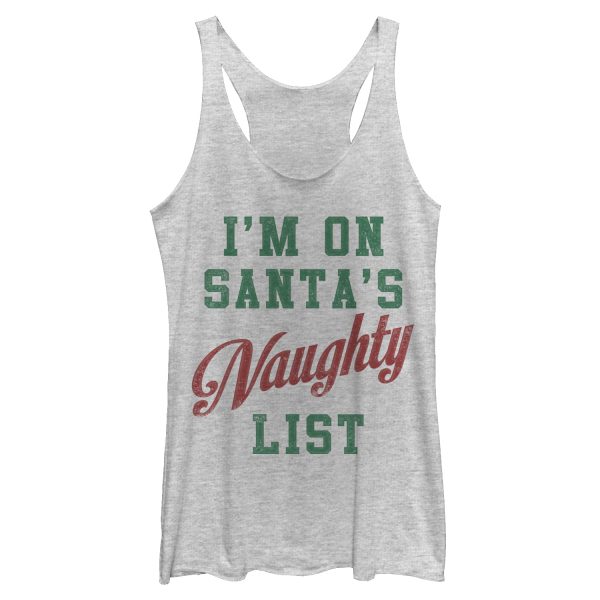 Women_s Lost Gods Christmas Santa_s Naughty List Racerback Tank Top