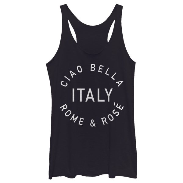 Women_s Lost Gods Ciao Bella Italy Rome and Rose Racerback Tank Top