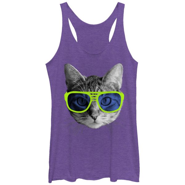 Women_s Lost Gods Cool Cat in Sunglasses Racerback Tank Top