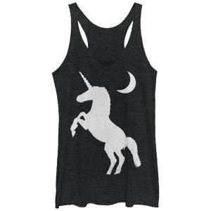 Women_s Lost Gods Crescent Moon Unicorn Racerback Tank Top