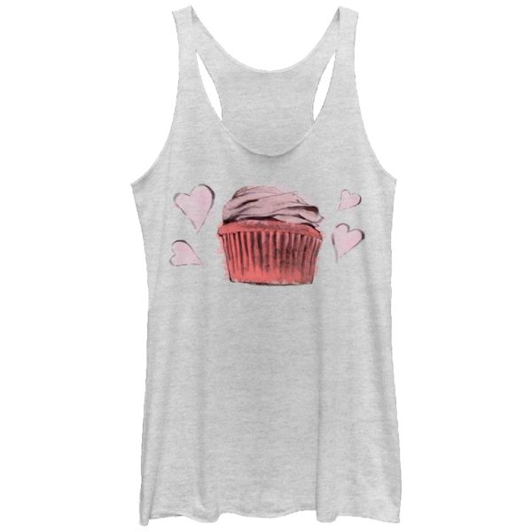 Women_s Lost Gods Cupcake Hearts Racerback Tank Top_3614