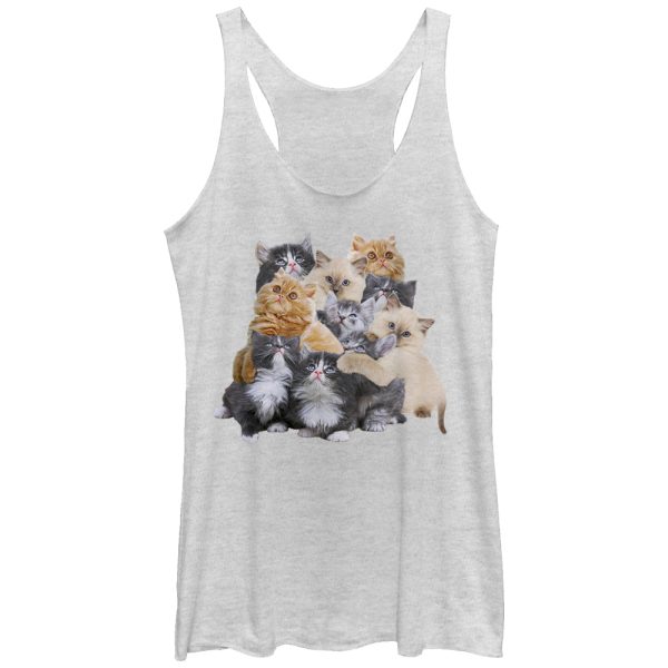 Women_s Lost Gods Cute Kitten Group Hug Racerback Tank Top