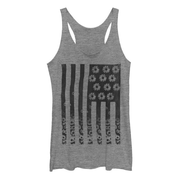 Women_s Lost Gods Daisy American Flag Racerback Tank Top