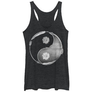 Women_s Lost Gods Daisy Arrow Yin Yang Racerback Tank Top