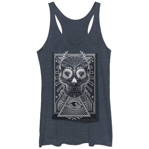 Women_s Lost Gods Diamond Sugar Skull Racerback Tank Top