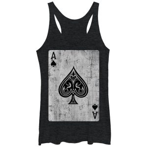 Women_s Lost Gods Distressed Ace of Spades Racerback Tank Top