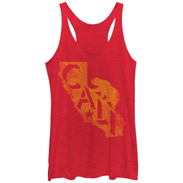 Women_s Lost Gods Distressed Cali State Bear Racerback Tank Top