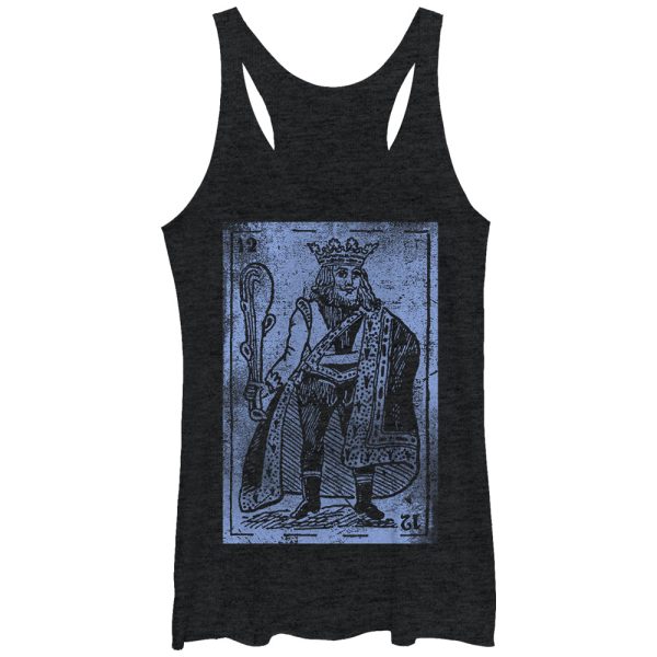 Women_s Lost Gods Distressed King Card Racerback Tank Top