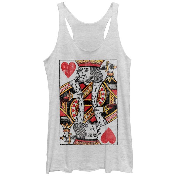 Women_s Lost Gods Distressed King of Hearts Racerback Tank Top