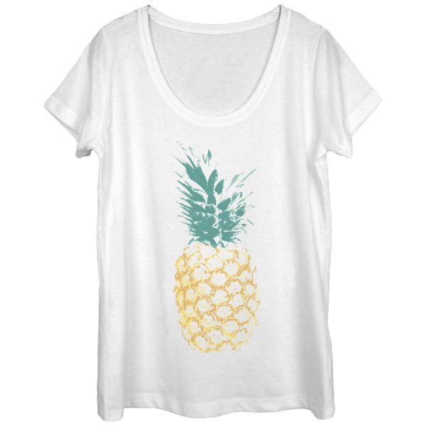 Women_s Lost Gods Distressed Pineapple Scoop Neck