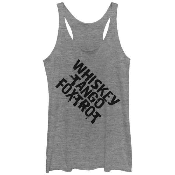 Women_s Lost Gods Distressed Whiskey Tango Foxtrot Racerback Tank Top