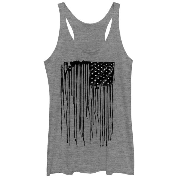 Women_s Lost Gods Dripping American Flag Racerback Tank Top