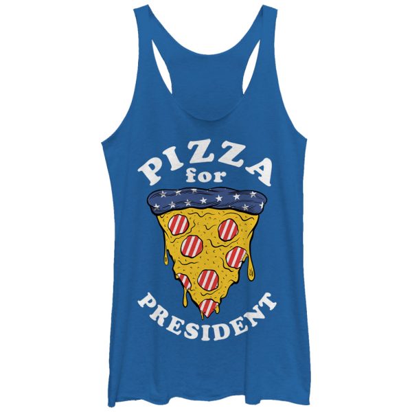 Women_s Lost Gods Election American Pizza President Racerback Tank Top