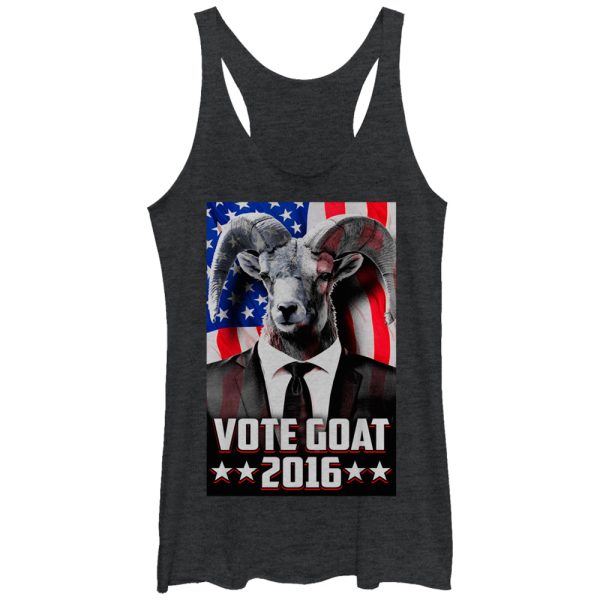 Women_s Lost Gods Election Vote Goat 2016 Racerback Tank Top