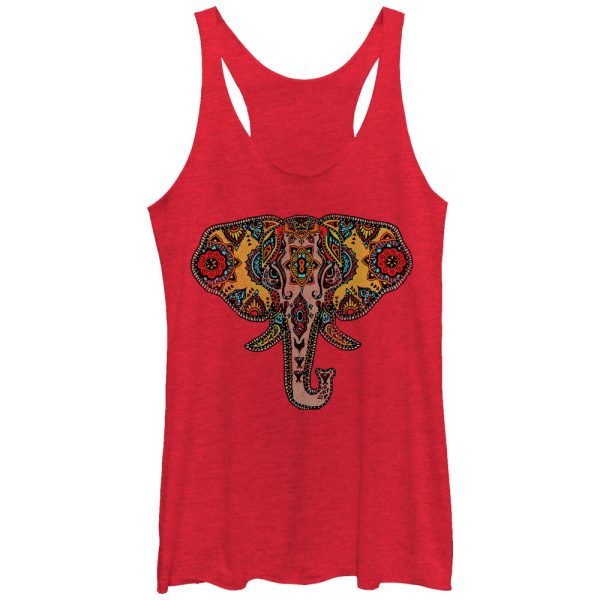 Women_s Lost Gods Elephant Memory Henna Print Racerback Tank Top