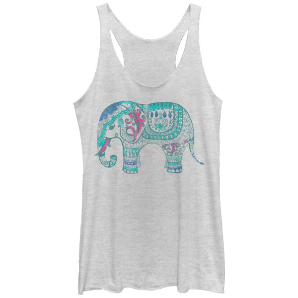 Women_s Lost Gods Elephant Tusk Henna Print Racerback Tank Top