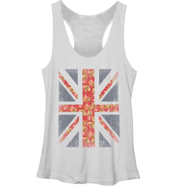 Women_s Lost Gods Floral Print Union Jack Racerback Tank Top