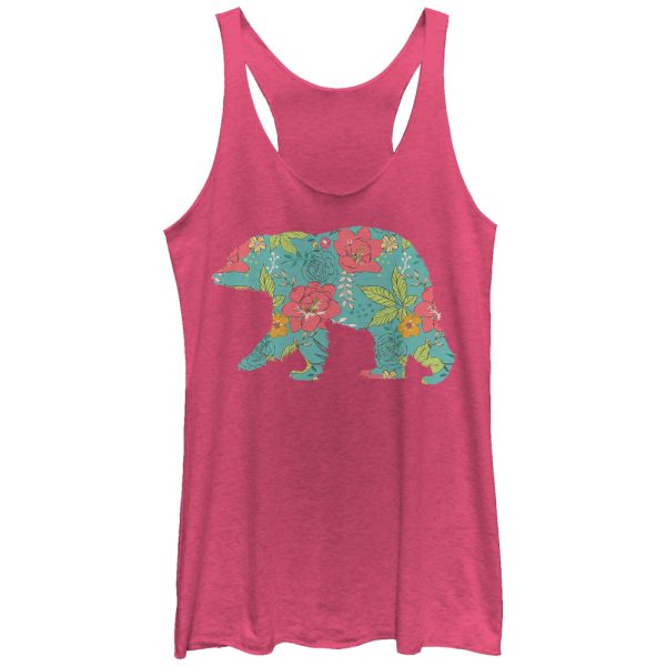 Women_s Lost Gods Flower Bear Racerback Tank Top