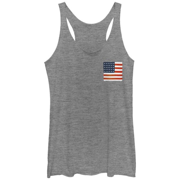 Women_s Lost Gods Fourth of July American Flag Square Racerback Tank Top