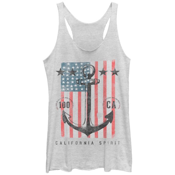 Women_s Lost Gods Fourth of July Anchor American Flag Racerback Tank Top