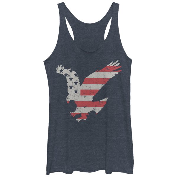 Women_s Lost Gods Fourth of July Flying Eagle American Stripe Racerback Tank Top