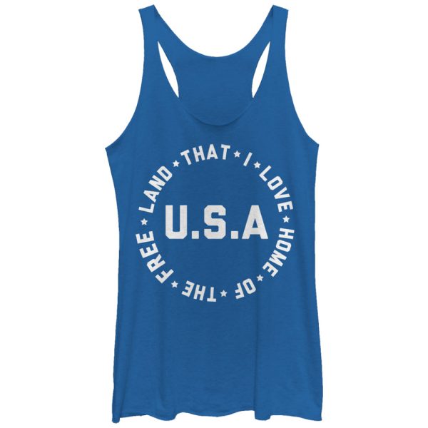 Women_s Lost Gods Fourth of July Home of Free USA Racerback Tank Top