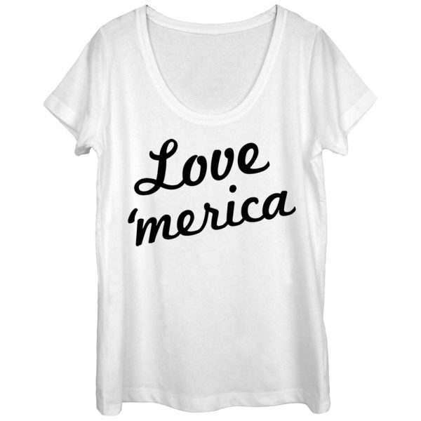 Women_s Lost Gods Fourth of July Love Merica Scoop Neck