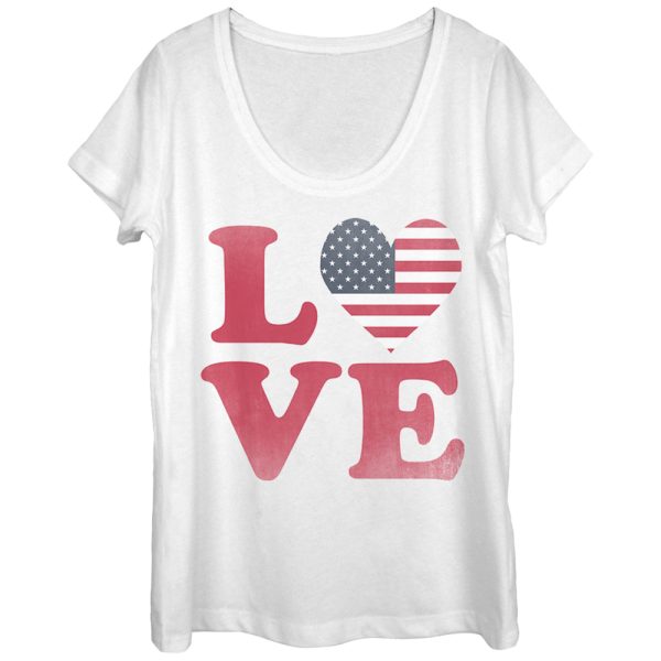 Women_s Lost Gods Fourth of July Love Scoop Neck