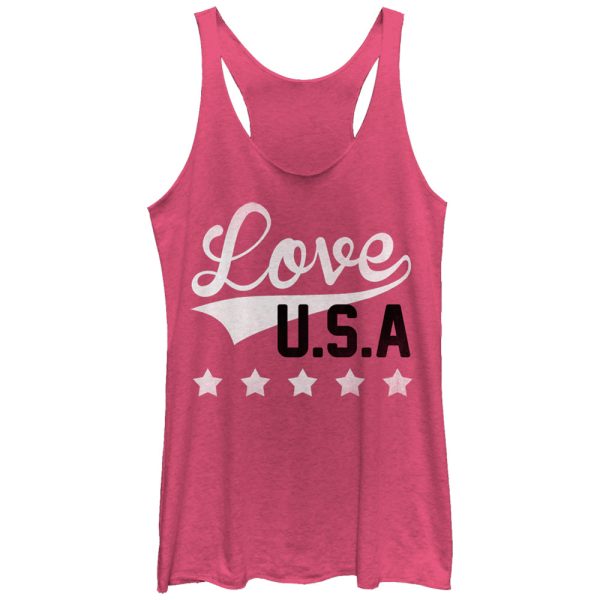 Women_s Lost Gods Fourth of July Love USA Racerback Tank Top