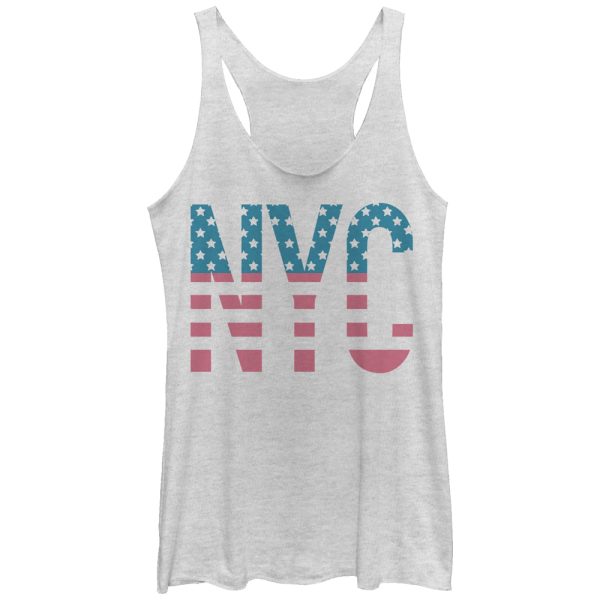 Women_s Lost Gods Fourth of July NYC American Flag Racerback Tank Top