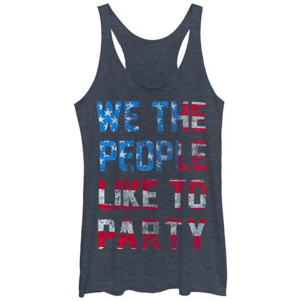 Women_s Lost Gods Fourth of July People Like to Party Racerback Tank Top