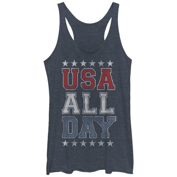 Women_s Lost Gods Fourth of July USA All Day Racerback Tank Top