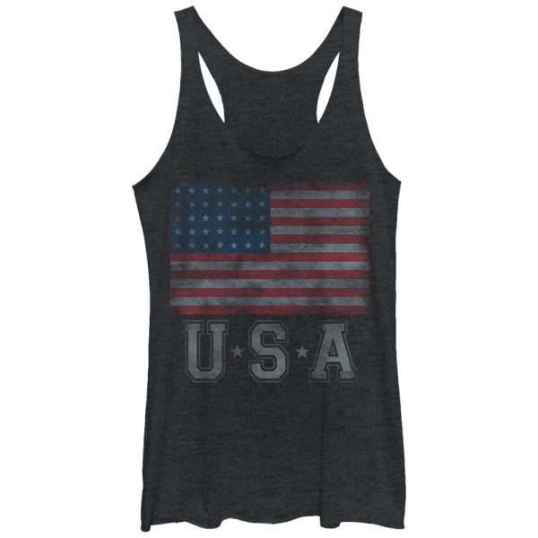 Women_s Lost Gods Fourth of July USA Flag Stars Racerback Tank Top