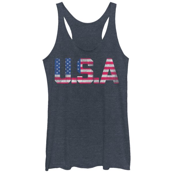 Women_s Lost Gods Fourth of July USA Stars and Stripes Racerback Tank Top