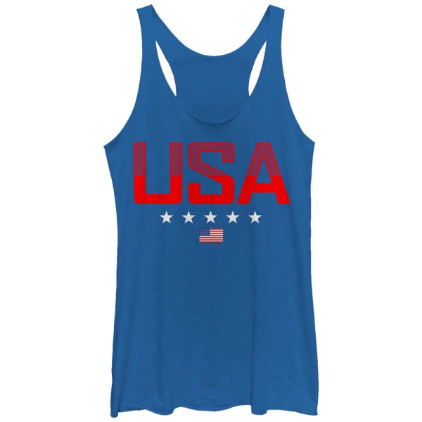 Women_s Lost Gods Fourth of July USA Stripe Design Racerback Tank Top