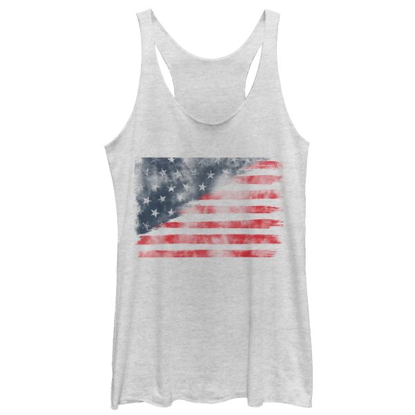 Women_s Lost Gods Fourth of July Watercolor American Flag Racerback Tank Top