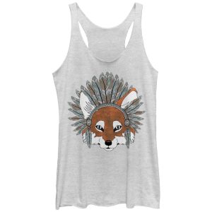Women_s Lost Gods Fox Feather Headdress Racerback Tank Top