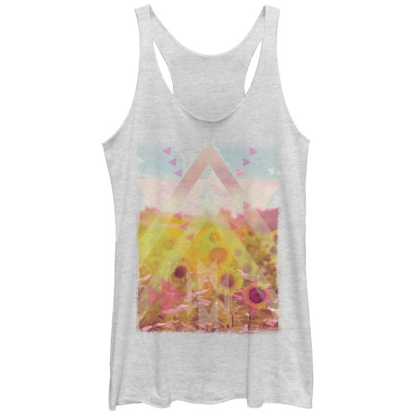 Women_s Lost Gods Geometric Print Sunflowers Racerback Tank Top